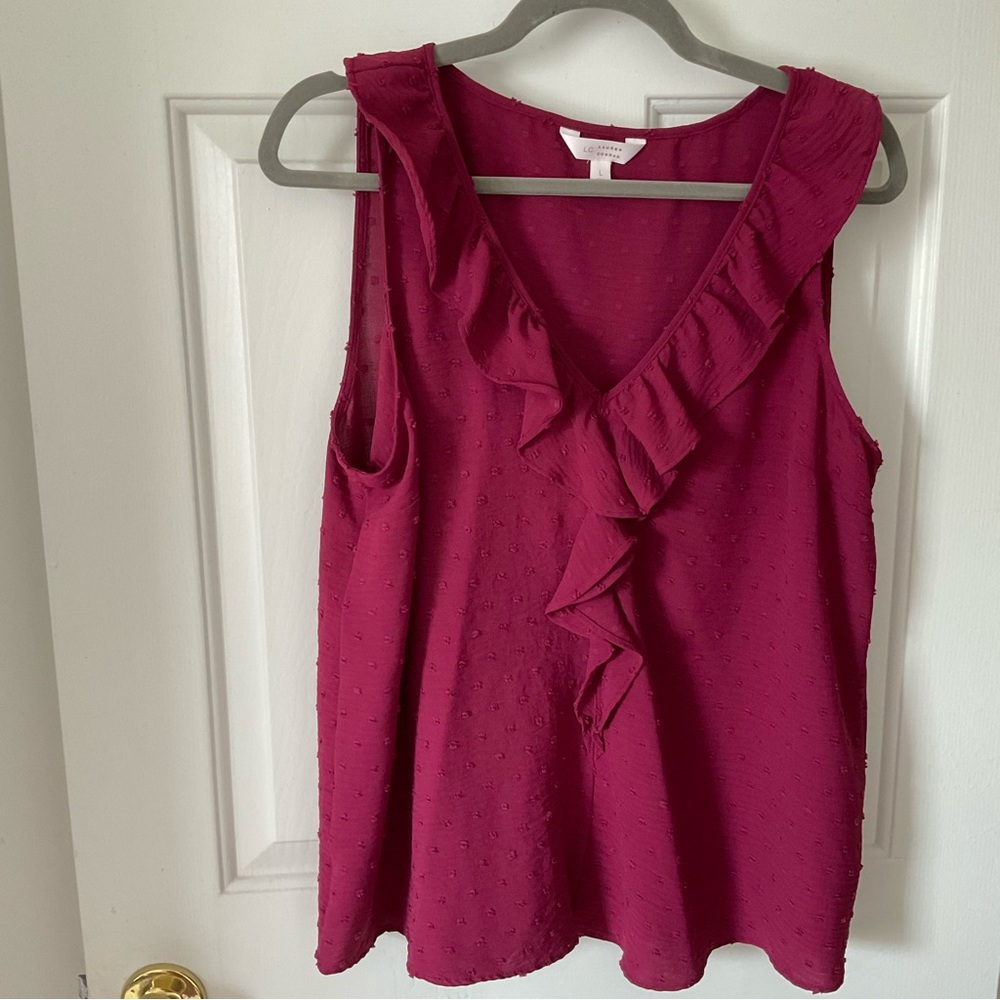 LC Lauren Conrad Sleeveless Blouse, Size Large
